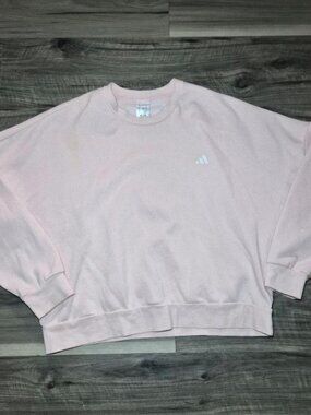 adidas Pink Sweater Crop Large